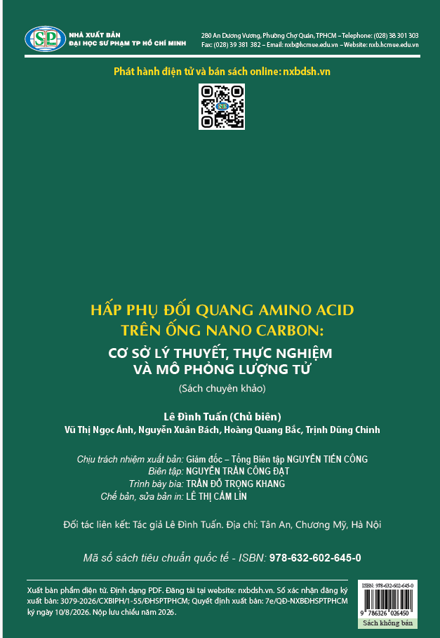 Hấp phụ đối quang amino acid trên ống nano carbon: Cơ sở lý thuyết, thực nghiệm và mô phỏng lượng tử