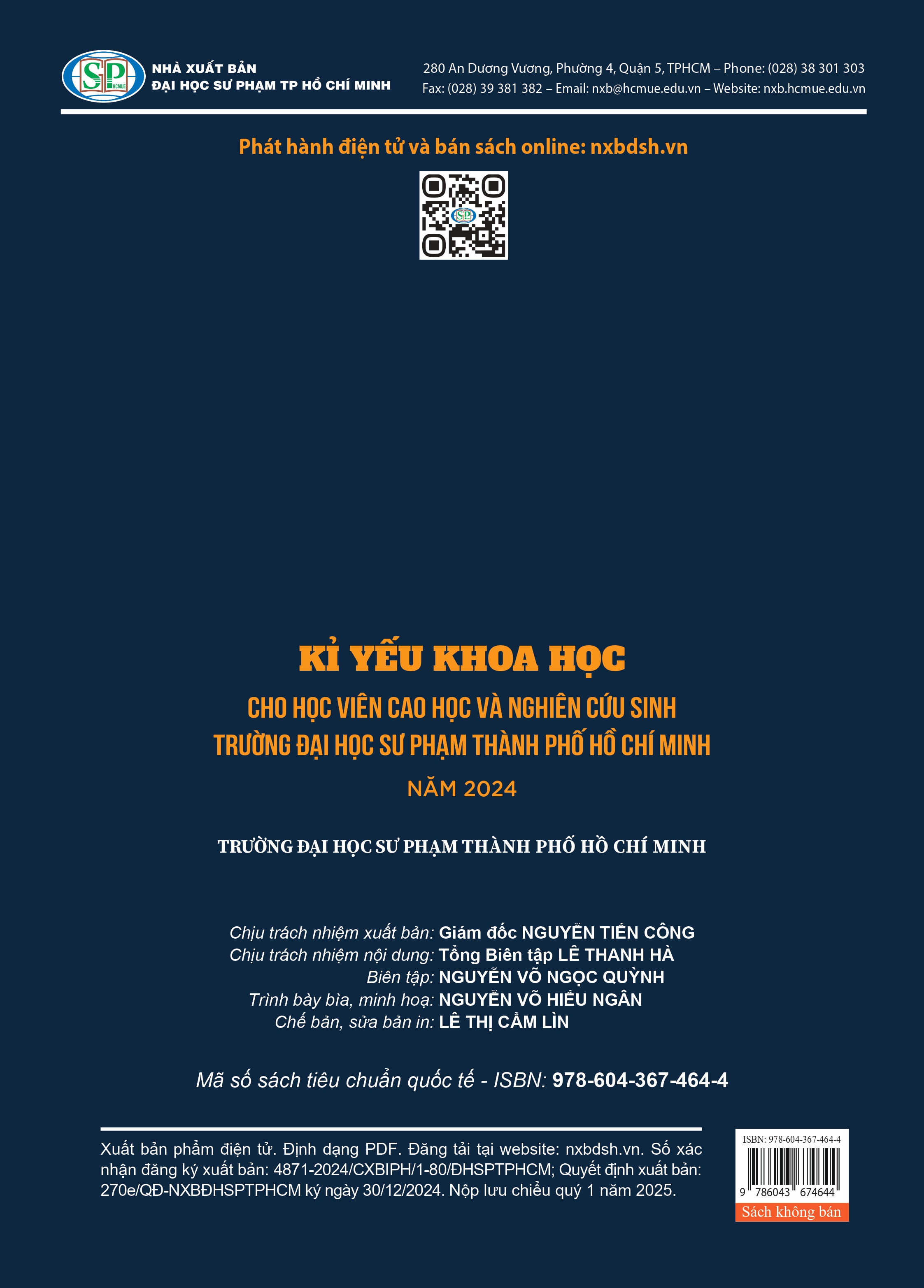 Kỉ yếu khoa học cho học viên cao học và nghiên cứu sinh của Trường Đại học Sư phạm Thành phố Hồ Chí Minh - Năm 2024