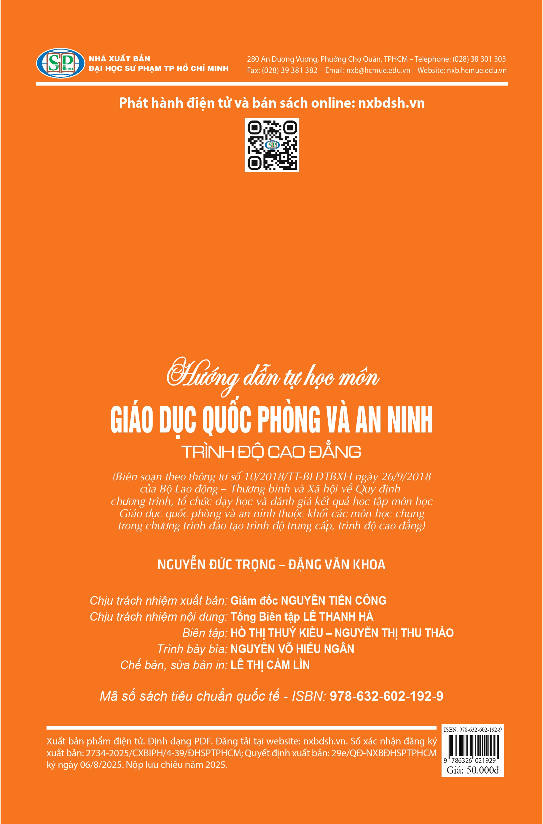 Hướng dẫn tự học môn Giáo dục quốc phòng và an ninh. Trình độ cao đẳng