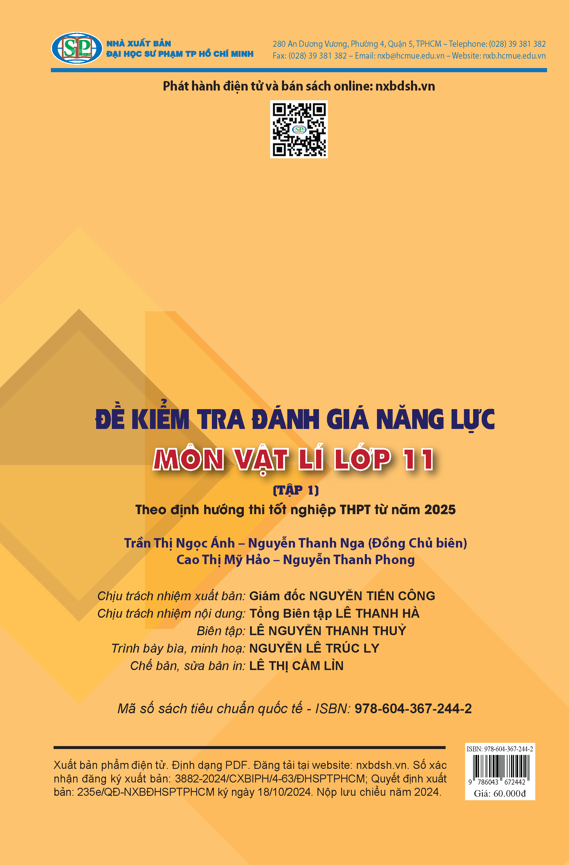 Đề kiểm tra đánh giá năng lực môn Vật lí lớp 11 (Tập 1) - Theo định hướng thi tốt nghiệp THPT từ năm 2025